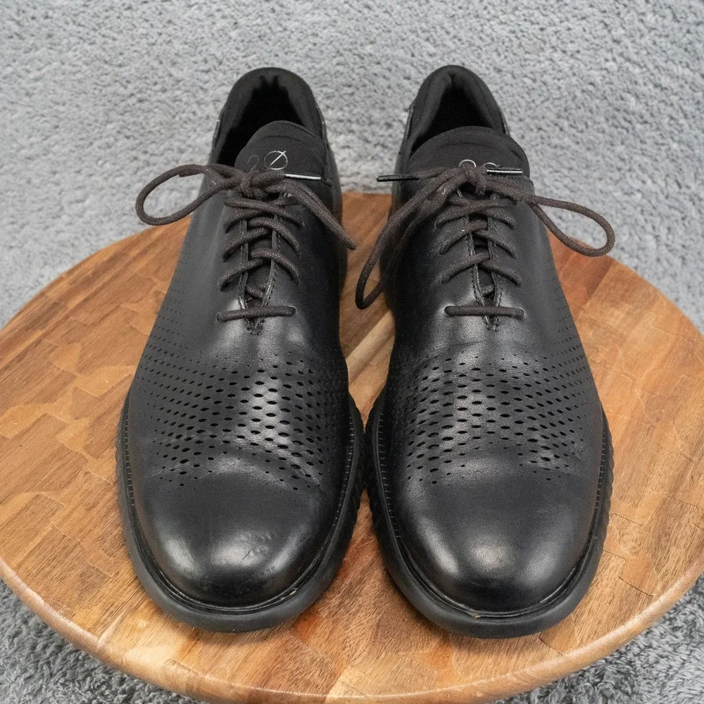 Cole Haan 2.ZeroGrand Laser Wingtip Oxfords Black Leather Sz 13 M